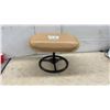 Image 1 : Ottoman with Tan Leather / Leather Style Cushion