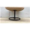 Image 2 : Ottoman with Tan Leather / Leather Style Cushion