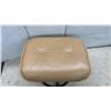 Image 3 : Ottoman with Tan Leather / Leather Style Cushion