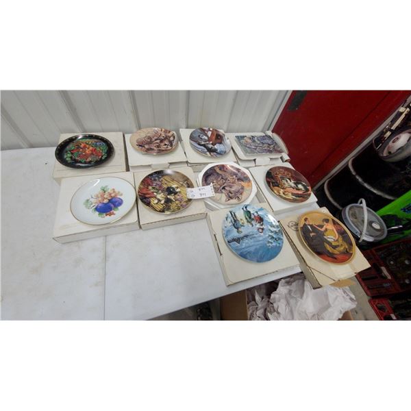 Collection of Decorative Collector Plates Including Edwin M. Knowles and Russian Lacquer and More