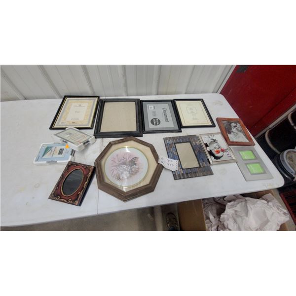 Assorted Picture Frames Including Octagonal Framed Decorative Plate and More