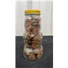 Image 2 : Old Glass Coin Bank Filled with Pennies
