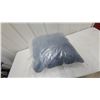 Image 2 : Set of Decorative Pillows, Blue and Grey Textured with Blue Swirl Pattern