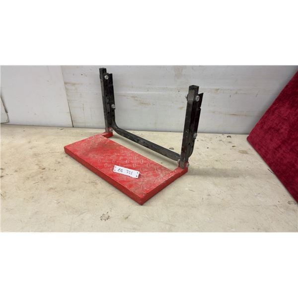 Adjustable Truck Step with Diamond Plate Platform and Mounting Bracket