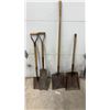 Image 4 : Lot of Four Vintage Utility Shovels with Wood Handles