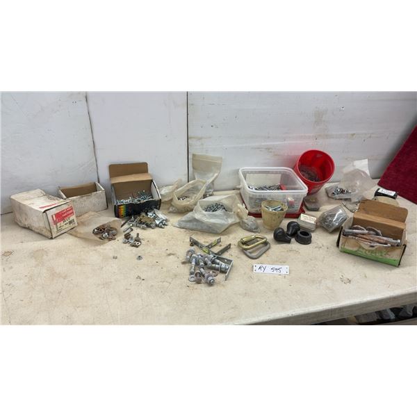 Assorted Hardware: Lag Bolts, Screws, Nuts, Washers, Nails, Anchors, and More