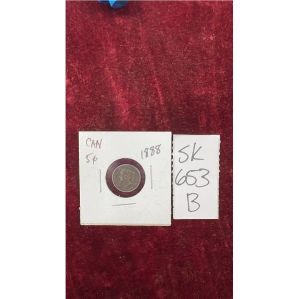 1888 Canada 5¢ Silver Coin