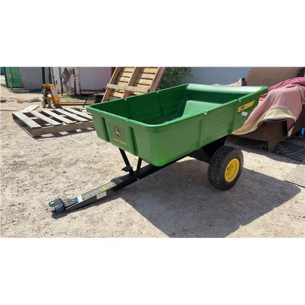 John Deere 7P Poly Garden Dump Cart, Two-Wheel Utility Trailer, New Never Used