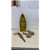 Image 1 : Wooden Boat-Shaped Wall Shelf, 23 H, Cork Rings, Carved Wooden Lady Nut Cracker and More