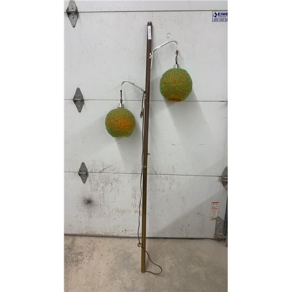 Mid-Century Modern Double-Arm Floor Lamp with Spaghetti Resin Shades