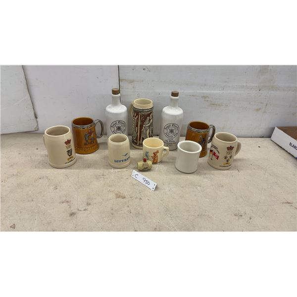 Royal Charter Rye Whisky Ceramic Bottles, CFB Baden-Soellingen Steins, and More