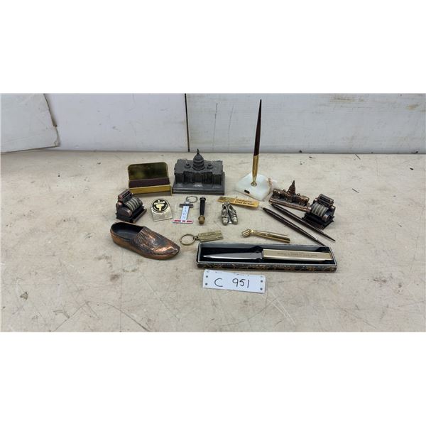 Miniature Capitol Building Trinket Box, Cash Register Pencil Sharpeners, Pen Desk Set, Card Holder
