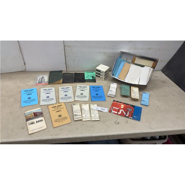 Brotherhood of Locomotive Engineers Time Books, Railway Instruction Manuals, VIA and CN Tickets and