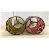 Image 3 : Pair of Mid-Century Modern Pendant Lamps with Capiz Shell Diffusers, Yellow and Red