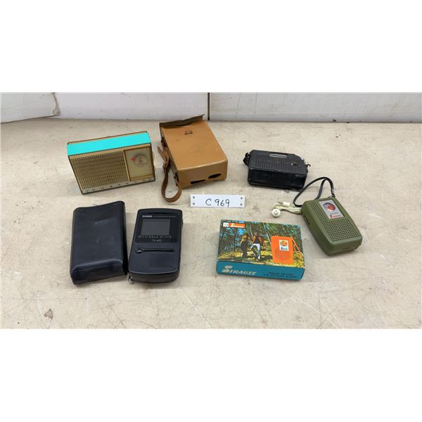 Casio TV-470 LCD Pocket Color Television, Emerson Transistor Radio, Strauss AM Radio, and More