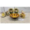 Image 1 : Napco Asian Children Wall Pockets, Ceramic Bookends, Clown Planter, Bowl and More