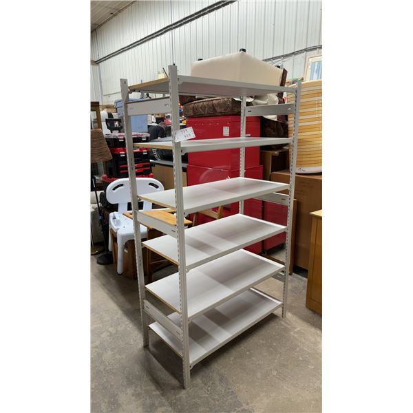 Six-Shelf Boltless Metal Shelving Unit with Adjustable Laminate Shelves, Light Gray 39 x 19 x 67