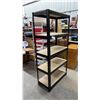 Image 1 : Five-Tier Black Metal Shelving Unit with Particle Board Shelves 36 x 72 x 18