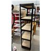 Image 2 : Five-Tier Black Metal Shelving Unit with Particle Board Shelves 36 x 72 x 18