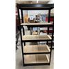 Image 3 : Five-Tier Black Metal Shelving Unit with Particle Board Shelves 36 x 72 x 18