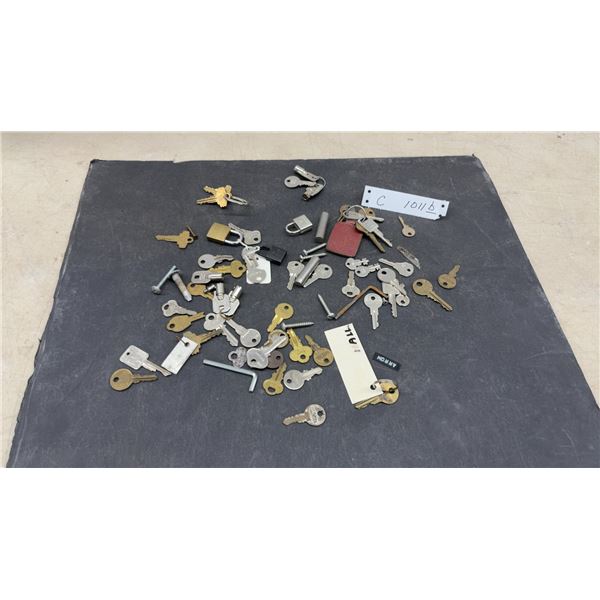 Assorted Keys, Padlocks, and Small Hardware Including Arrow, Yale, and More