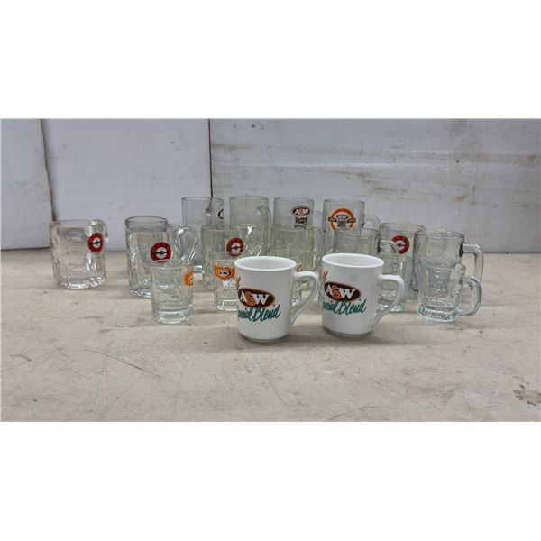 A&W Root Beer Glass Mugs and Special Blend Ceramic Mugs Collection