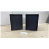Image 1 : Pair of Compact Passive Bookshelf Speakers with Cloth Grilles and Speaker Wire