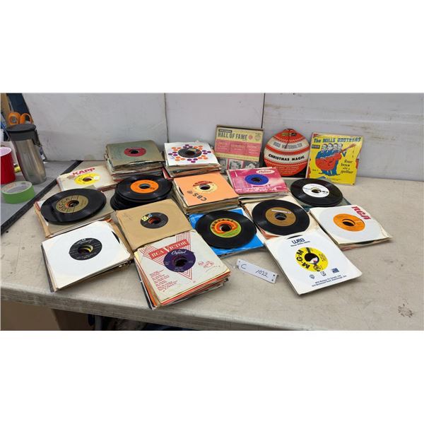 Collection of Vintage 45 RPM Records Including Fats Domino, Bobby Vinton, and More