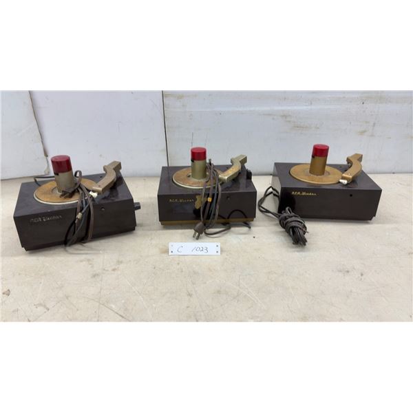 Three RCA Victor VA45 45 RPM Record Players