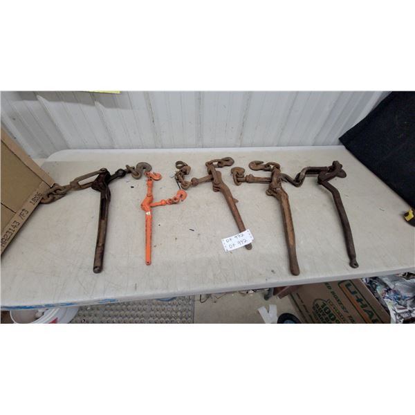 Lot of Five Load Binders Including CM Lever-Type Chain Binders and More