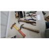 Image 2 : Assorted Hand Tools Including Claw Hammers, Pliers, C-Clamps, Socket Set, and Cylinder Hone Plus
