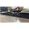 Image 5 : Vintage Black Painted Wooden Sideboard with Natural Wood Top and Turned Legs 54 x 42 x 22