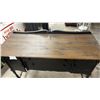 Image 6 : Vintage Black Painted Wooden Sideboard with Natural Wood Top and Turned Legs 54 x 42 x 22