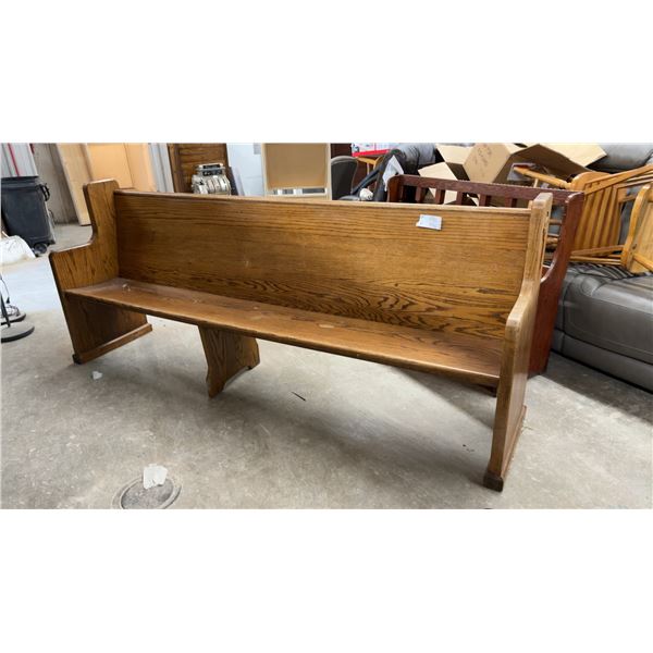 Solid Oak Church Pew with Celtic Cross Detail 97 x 21 x 40