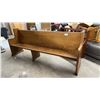 Image 1 : Solid Oak Church Pew with Celtic Cross Detail 97 x 21 x 40