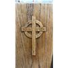 Image 3 : Solid Oak Church Pew with Celtic Cross Detail 97 x 21 x 40