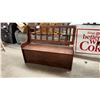 Image 1 : Wooden Storage Bench with Spindle Back and Hinged Seat 50 x 37 x 19