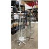 Image 1 : White Rotating Greeting Card Display Rack 77" and Three-Tier Wire Basket Display Stand 66"