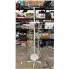 Image 2 : White Rotating Greeting Card Display Rack 77" and Three-Tier Wire Basket Display Stand 66"