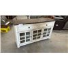 Image 1 : Pike & Main Farmhouse 60" Media Console with Two-Tone Finish and Glass Cabinet Doors 56 x 15 x 33