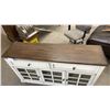 Image 3 : Pike & Main Farmhouse 60" Media Console with Two-Tone Finish and Glass Cabinet Doors 56 x 15 x 33