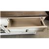 Image 4 : Pike & Main Farmhouse 60" Media Console with Two-Tone Finish and Glass Cabinet Doors 56 x 15 x 33
