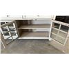 Image 6 : Pike & Main Farmhouse 60" Media Console with Two-Tone Finish and Glass Cabinet Doors 56 x 15 x 33