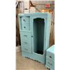 Image 2 : Art Deco Waterfall Style Bedroom Set, Armoire 37 x 20 x 62, Vanity 48 x 18 x 24 and Night Stand 16