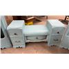 Image 4 : Art Deco Waterfall Style Bedroom Set, Armoire 37 x 20 x 62, Vanity 48 x 18 x 24 and Night Stand 16