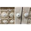 Image 6 : Rustic Farmhouse Display Hutch with Glass-Paned Door and Pressed Tin Panel Cabinet 36 x 10 x 72