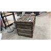 Image 2 : Antique Flat-Top Steamer Trunk with Metal Straps and Hardware 21 x 23 x 34