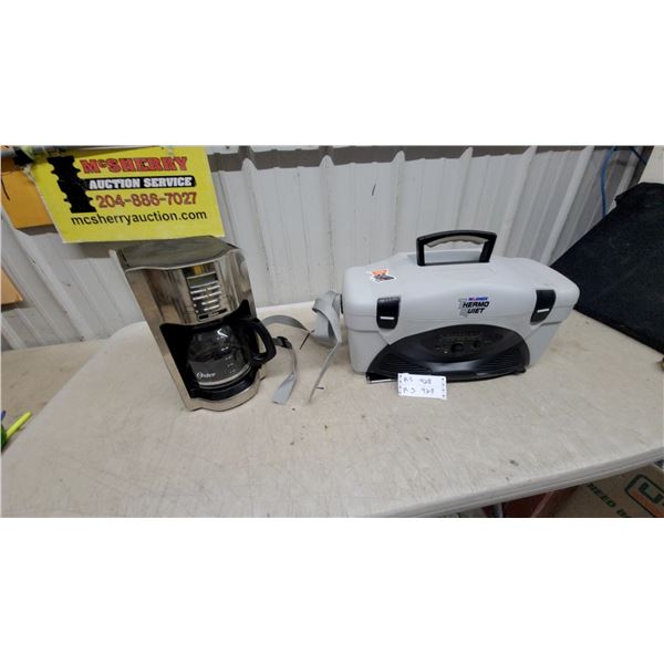 Oster 12-Cup Programmable Coffee Maker and Wagner ThermoQuiet HVLP Radio Cooler Combo