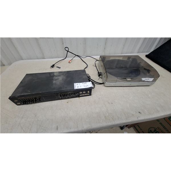 Realistic Ten-Band Stereo Frequency Equalizer and Technics Turntable