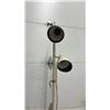 Image 5 : Mid-Century Modern Two-Light Adjustable Floor Lamp and Wrought Iron Plant Stand, 40" H